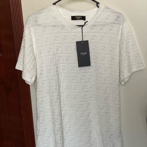 Fendi monogram white mens shirt L